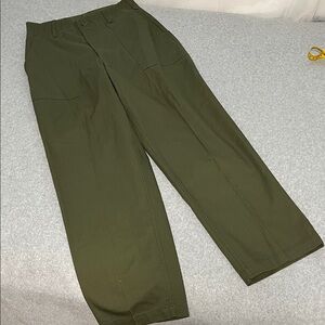 Army Trouser Pants Womens Size 28 Green Flap Pocket Utility Skater Grunge Street